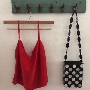 Urban Outfitters: silky red tank top w/ scoop back